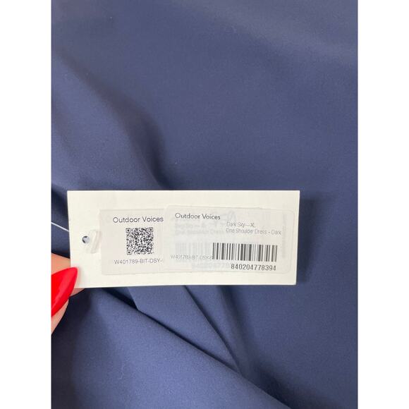 NWT Outdoor Voices Exercise Court Tennis Dress One Shoulder Navy Blue Size XL - Picture 6 of 6